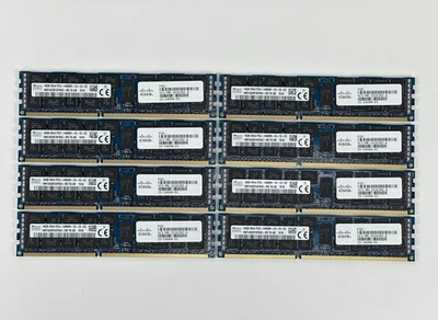 Lot of 8x 16GB 2Rx4 PC3-14900R ECC DDR3 RAM Memory UCS-MR-1X162RZ-A Cisco 128GB - Image 1 of 4