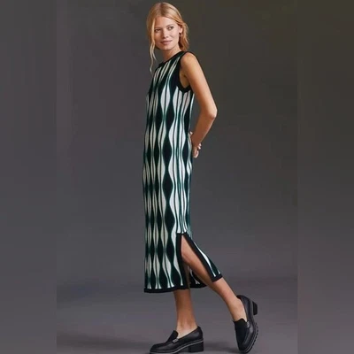 Nuevo con etiquetas Vestido Eva Franco Anthropologie Mod Tejido Midi Talla Grande Foto 1 de 4