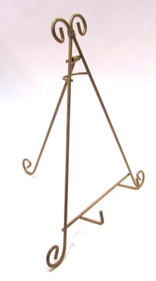 Caballete plegable vintage de acero tono dorado de 10,5" placa rígida soporte marco Foto 1 de 3