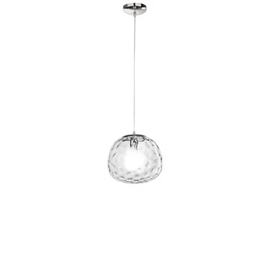 Sospensione Contemporanea Ufo Metallo Cromo Vetro Trasparente 1 Luce E27 D30 - Immagine 1 di 2