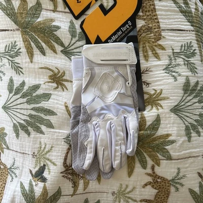 Luvas de couro DeMarini Torq-D tamanho grande brancas - Imagem 1 de 4