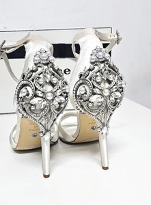 Dune Bridal Collection Embellished Satin Sandal Size 5 White/ Ivory RRP £195 - Picture 1 of 10