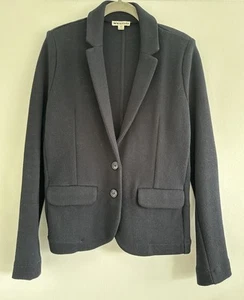 WHISTLES navy blue textured cotton jersey blazer jacket UK 8 - Picture 1 of 6