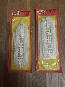 ATLAS Lot Of 2 HO Scale # 776-69 WHITE PICKET FENCE & GATE, NEW IN PACK - Picture 1 of 4