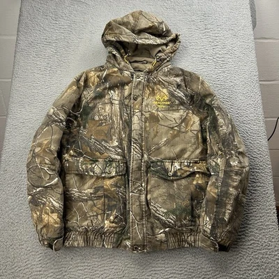 REALTREE Xtra Camo Hardwoods- Men's Medium Insulated Hooded Hunting Coat Jacket - Image 1 of 4