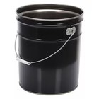 Steel Pail, Black, Cap 5 Gal, With Lining, Pail-Stl-Ri-Un