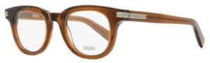 Zegna Thick Oval Eyeglasses EZ5279 045 Transparent Brown 48mm - Picture 1 of 3