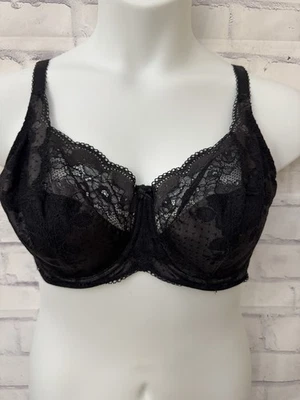 Panache Clara Full Cup Bra USA Size 34G Black Lace Underwire Unlined - Image 1 of 4