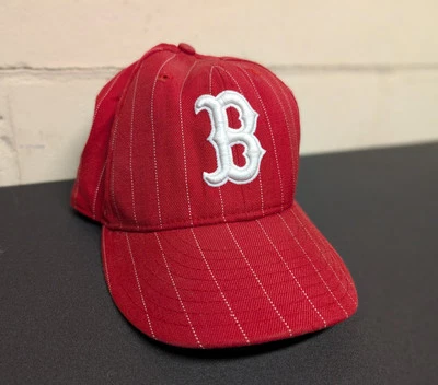 Boston Red Sox MLB Baseball Hat - Fitted 7 5/8 New Era  59Fifty Red Pin Stripes  - Image 1 of 3