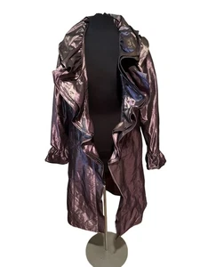 Mycra Pac One Purple Iridescent Ruffle Front Jacket Women’s Size M/L, #0092 - Picture 1 of 13