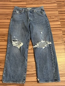 Levi's Women's Ribcage Straight Ankle Jeans Button Fly Blue Size 32x27 - Picture 1 of 7