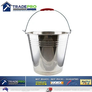 Stainless Steel Bucket with Handle 10Ltr Heavy Duty Quality 10L Marine Pail - Picture 1 of 4