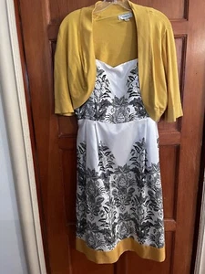Abito senza maniche Dressbarn taglia 14 bello vestibilità e svasato giallo nero - Foto 1 di 3
