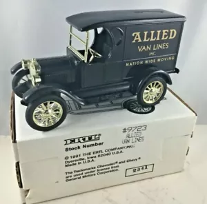 1923 Chevy Truck Allied Van Lines Bloccaggio Monete Banca Ertl 1991 Vintage Nuovo - Foto 1 di 7