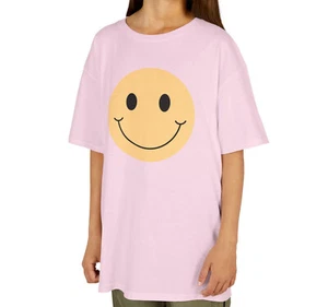Jugendgröße Smiley Gesicht 100 % Baumwolle T-Shirt, Farboptionen, weich, lustiges Kind T-Shirt - Bild 1 von 29