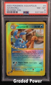 Aquapolis Reverse Holo Azumarill PSA 8 REVERSE HOLO (0613) 4/147 Pokemon - Picture 1 of 1