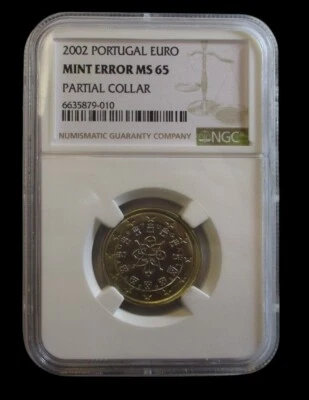 PORTUGAL EURO 2002 MINT ERROR PARTIAL COLLAR NGC MS65 #C14# - Image 1 of 3
