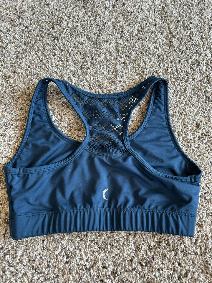 ZYIA ACTIVE Talla M Mujer AZUL VERDE AZULADO SUJETADOR DEPORTIVO Crochet-Lace Racerback Top Z23 Foto 1 de 4