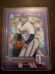 Bowman 2025 Alejandro Rosario Chrome 1st Purple Refractor /199 Texas Rangers - Bild 1 von 3