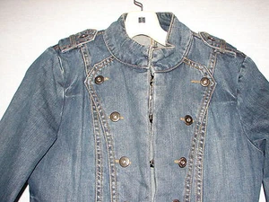 Vintage Jeansjacke Mantel blau Asphalt Denim Größe M mit 6 Knöpfen - Bild 1 von 5