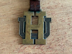 "UH" "HU" Watch Fob University? Unsure Mystery HELP Unusual Vintage Antique Old - Picture 1 of 24