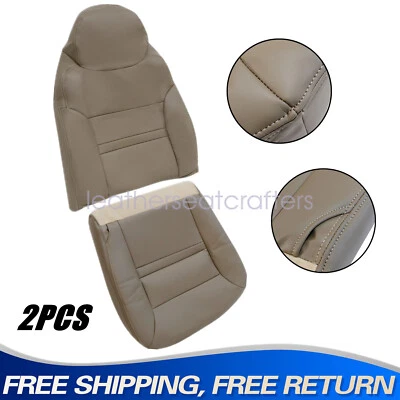 Driver Bottom & Top Leather Cover Tan For 2000 2001 Ford Excursion Limited XLT Foto 1 de 4