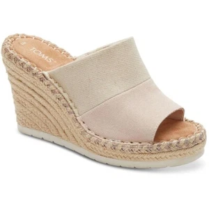 Toms Monica Mule Suede Platform Wedge Sandals Peony Suede/Metallic Size 9.5 - Picture 1 of 5