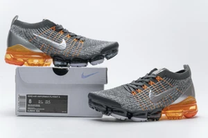 New Nike Air Vapor Max Flyknit 3 Grey Orange Men's shipping free - Picture 1 of 6