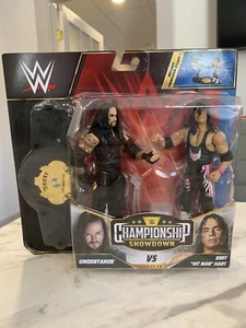 WWE Mattel Undertaker vs Bret Hitman Hart Championship Showdown Series 8 Figures - Picture 1 of 9