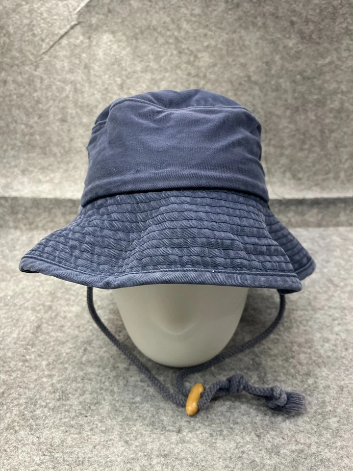 Antiguo Sombrero Cubo Azul Marino Adulto Medio Azul 100% Algodón Campamento Caminata Playa Hecho en Corea Foto 1 de 4