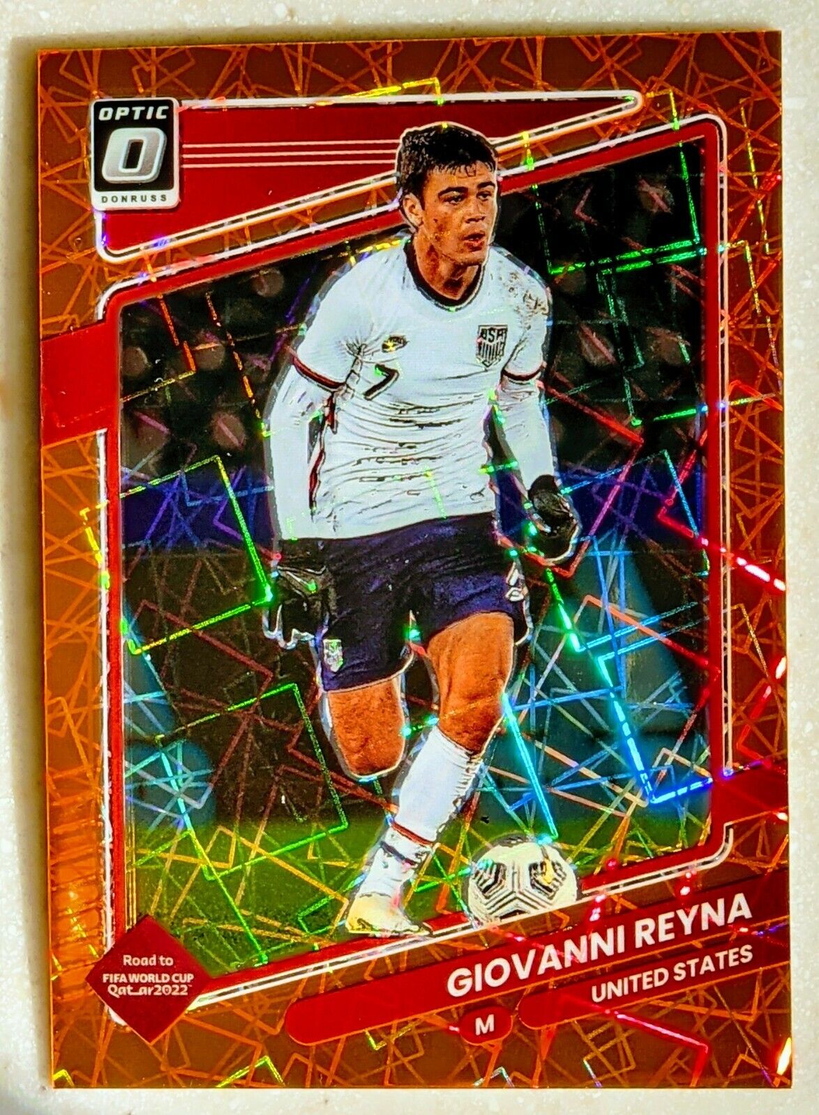 2021-22 Panini Donruss Soccer Giovanni Reyna OPTIC ORANGE VELOCITY/49 NO.164 USA