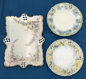 Antique Pierced Reticulated Plates Floral, Rosenthal Moliere Bavaria Germany (3) - Picture 1 of 12