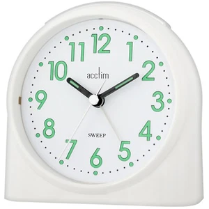 Acctim Sweeper One analoger Wecker nicht tickender Sweep Quarz weiß - Bild 1 von 2