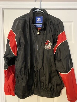 Chaqueta cortavientos vintage UGA Georgia Bulldogs años 90 Starter manga hechizo Dawgs L Foto 1 de 4