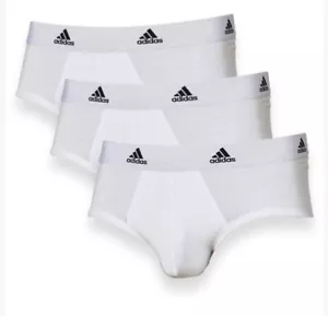 adidas Mens Active Flex Cotton Briefs 3 Pack White XL Cotton Stretch Pants - Picture 1 of 6