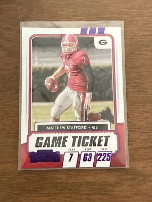 2021 Panini Contenders Draft Picks Purple Parallel Matthew Stafford Georgia Rams - Image 1 of 2