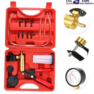 Hand Held Vacuum Pressure Pump Tester Set Brake Fluid Bleeder Bleeding Kit + Box - Picture 1 of 8
