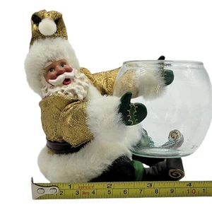 Figura de Papá Noel Traje de color dorado sosteniendo frasco globo 4.5" Regalo de oficina ¡LEER! - Imagen 1 de 9