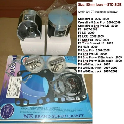 2007 2008 2009 Arctic Cat 800 Crossfire 8_F8_M8 Piston/Gaskets Rebuild KIT +Brgs - Image 1 of 3
