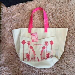 Juicy Couture Pink Canvas Tote Shoulder bag New!