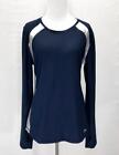 Gottex Activewear Long Sleeve Top Size Xl Navy Silver Moisture Wick New $60 Tag