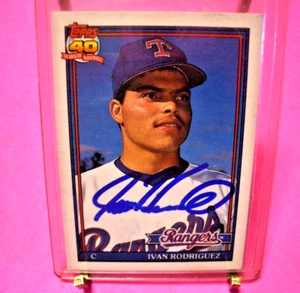 Ivan Rodriguez -1991 Topps Traded Card # 101T - Rookie - Autograph - Picture 1 of 13