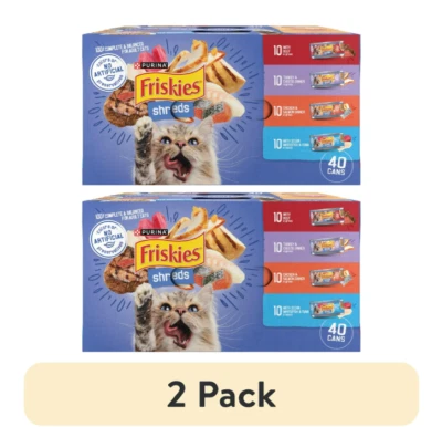 (2 pack) Purina Friskies Shreds Gravy Variety Pack, Wet Cat Food, 5.5 oz (40) - Image 1 of 4