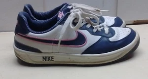 NIKE ACE '83 Men White Blue Leather Athletic Lace Sneaker Running Shoes 11.5M 44 - Picture 1 of 7