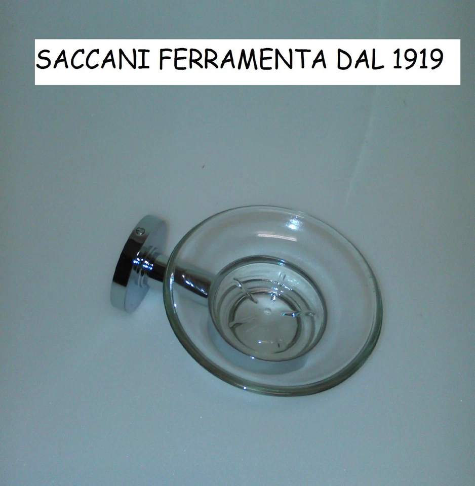 PORTASAPONE OTTONE CROMATO-VETRO - Immagine 1 di 1