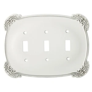 Brainerd W12232-WTA Antique White Arboresque Triple Switch Cover Wall Plate