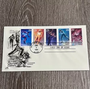 1994 LILLEHAMMER WINTER OLYMPICS Stamps First Day of Issue Cover Vintage - Picture 1 of 18
