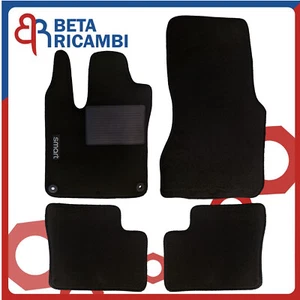 Tappetini Auto In Moquette Con Fissaggio e Battitacco Per Smart 453 ForFour Neri - Foto 1 di 4