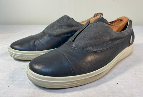 Ecco Soft 7 Sneakers Scarpe Donna Grigio Pelle Slip On Comfort EU 40 (US 9 9.5)