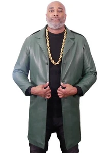 7/8 Men`s single breast leather coat - Picture 1 of 17